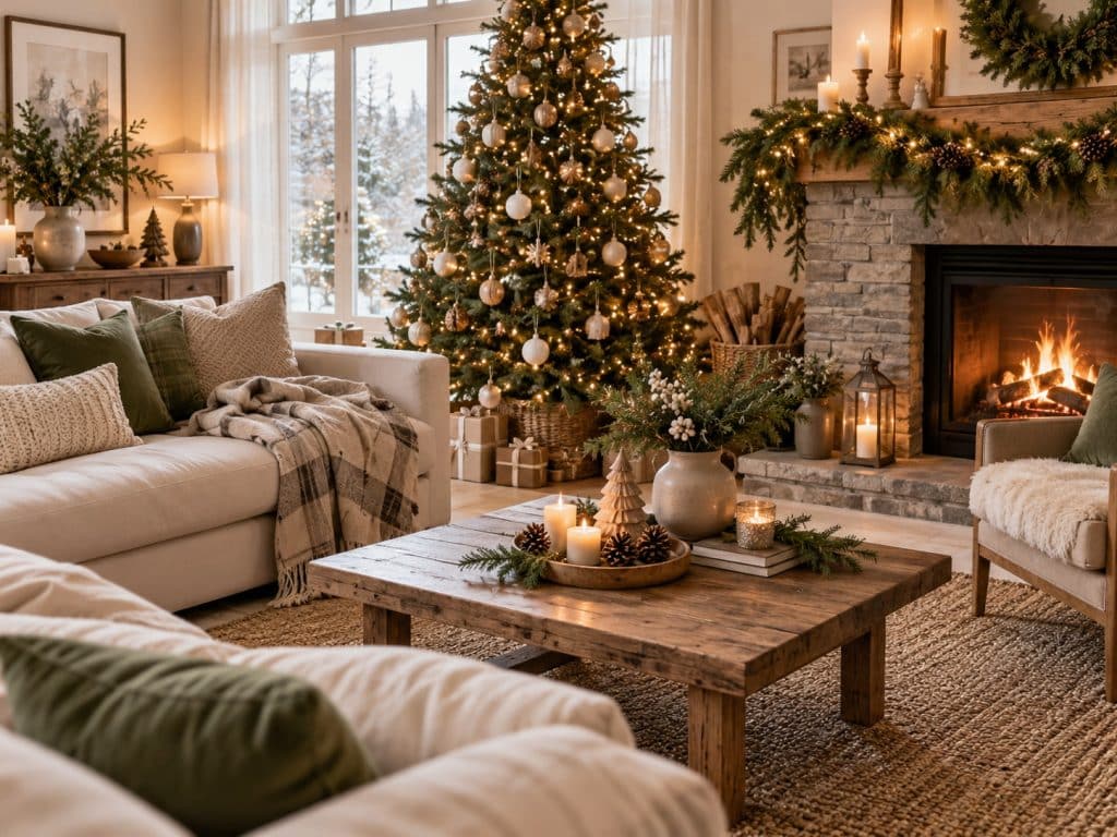 ambiance de Noël naturelle et chaleureuse
